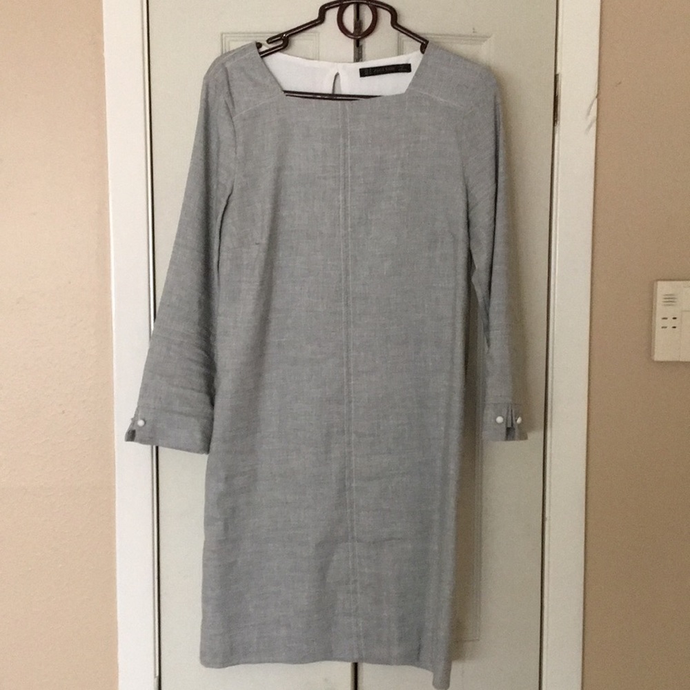 Zara Modern Grey Linen Dress